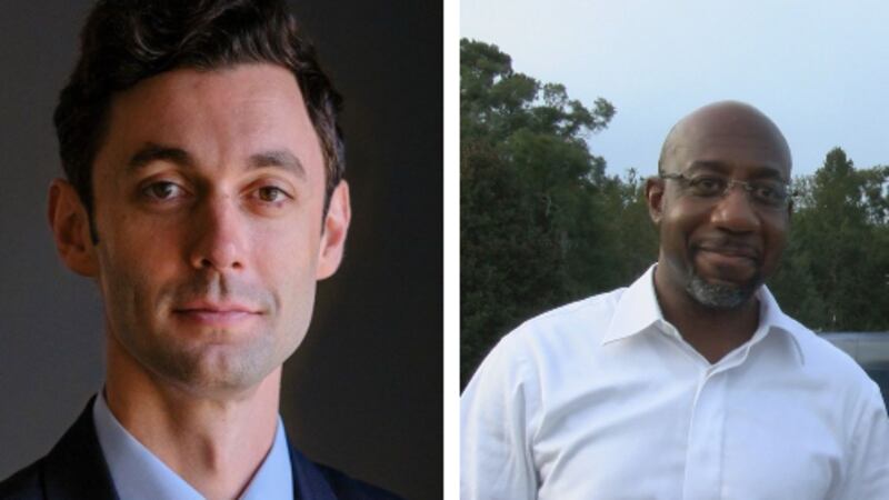 Georgia senatorial candidates Jon Ossoff (L) and Rev. Raphael Warnock (R)