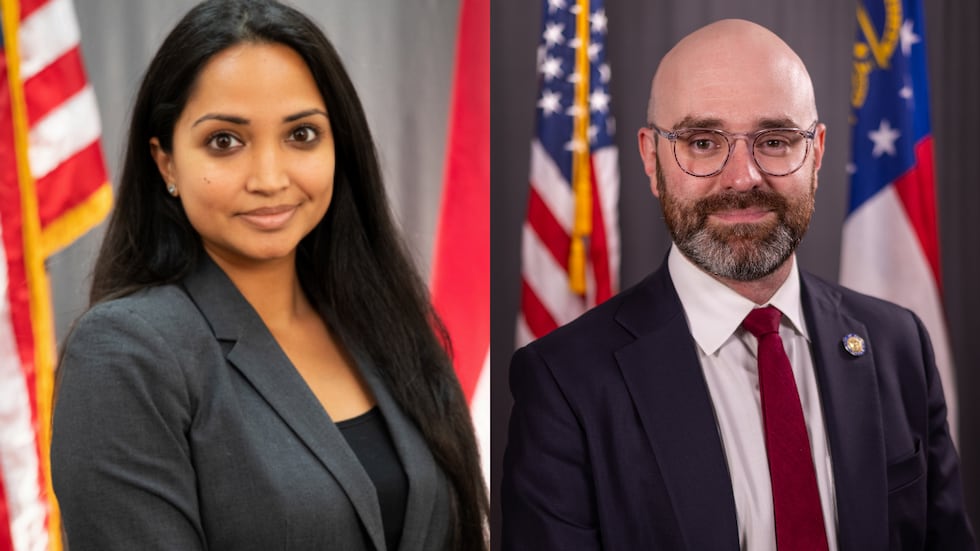 Nabilah Parkes, left, and Josh McLaurin, right, are vying for the Democratic nomination for...