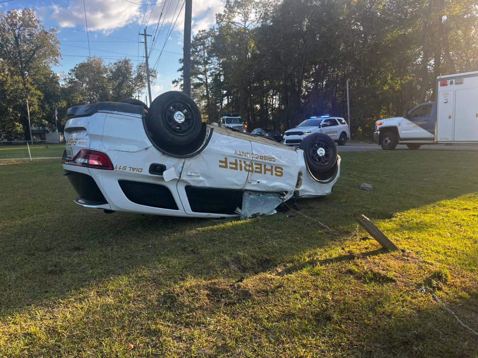 A Crisp County Sheriff’s Office deputy was injured in a vehicle crash this afternoon while...
