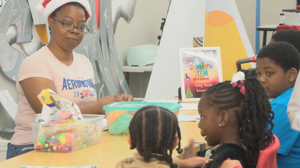 Families rotated through hands-on stations.