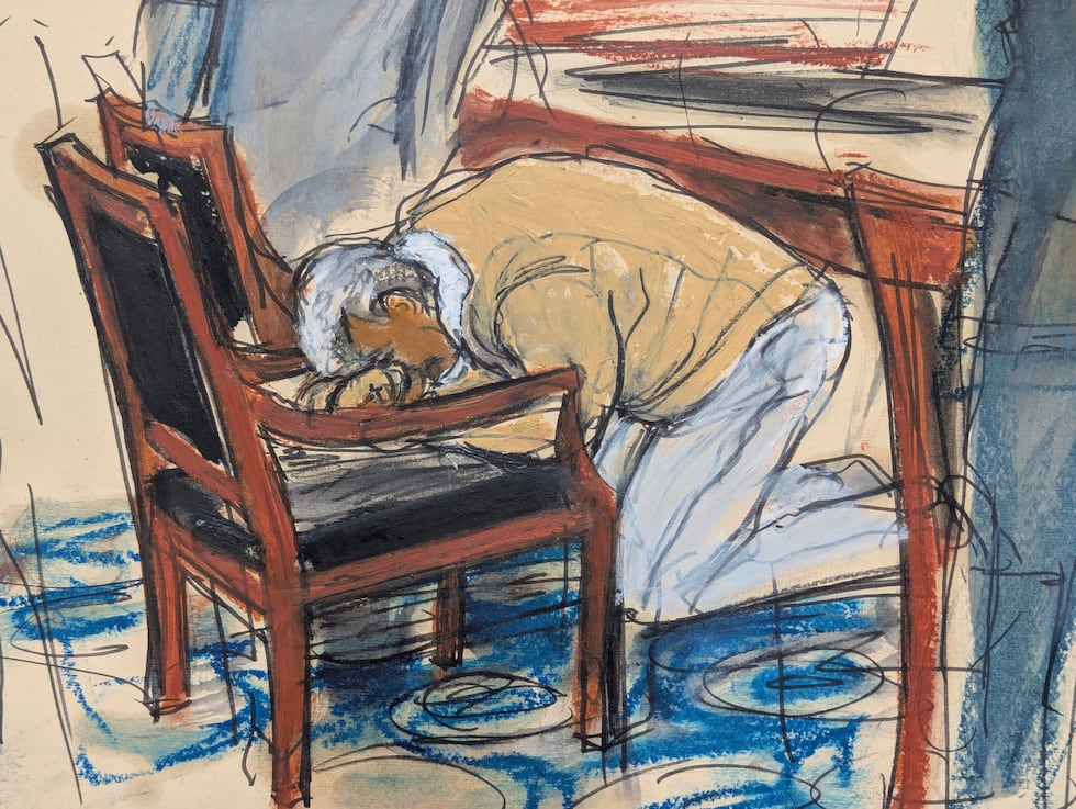 In this courtroom sketch, Sean "Diddy" Combs reacts after he was convicted of...
