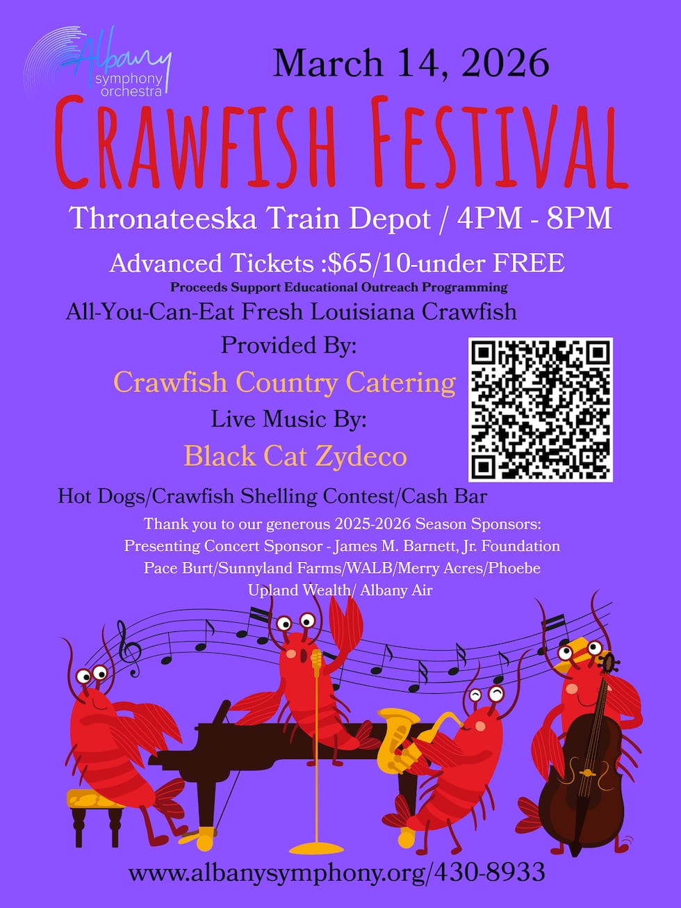 storm damage will not impact the 2026 Albany symphony orchestra's crawfish festival