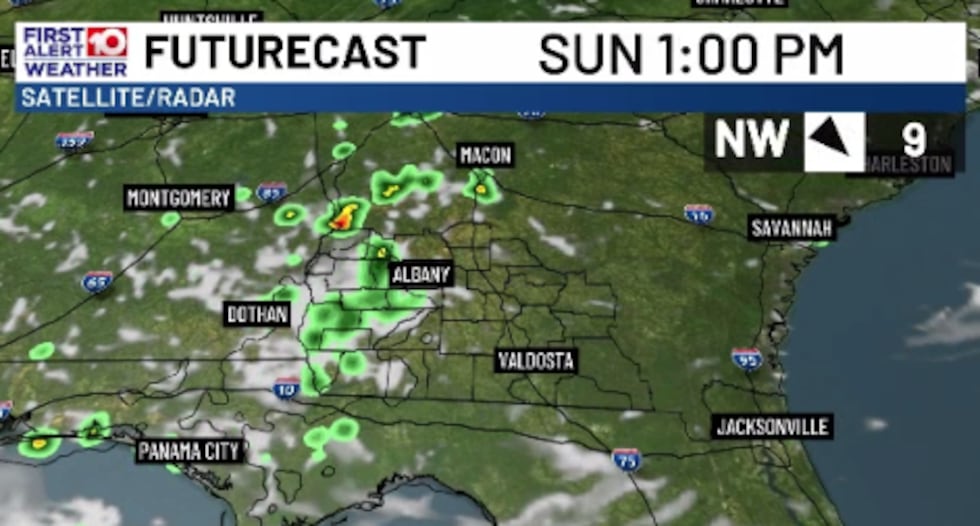 A few Showers and Storms on Sunday