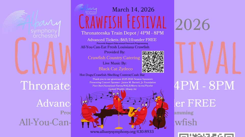 The Annual Crawfish Festival will take place on Saturday, March 14, at the Thronateeska...