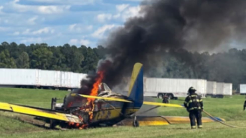 Agricultural airplane crash in Brooks County; crews on the scene