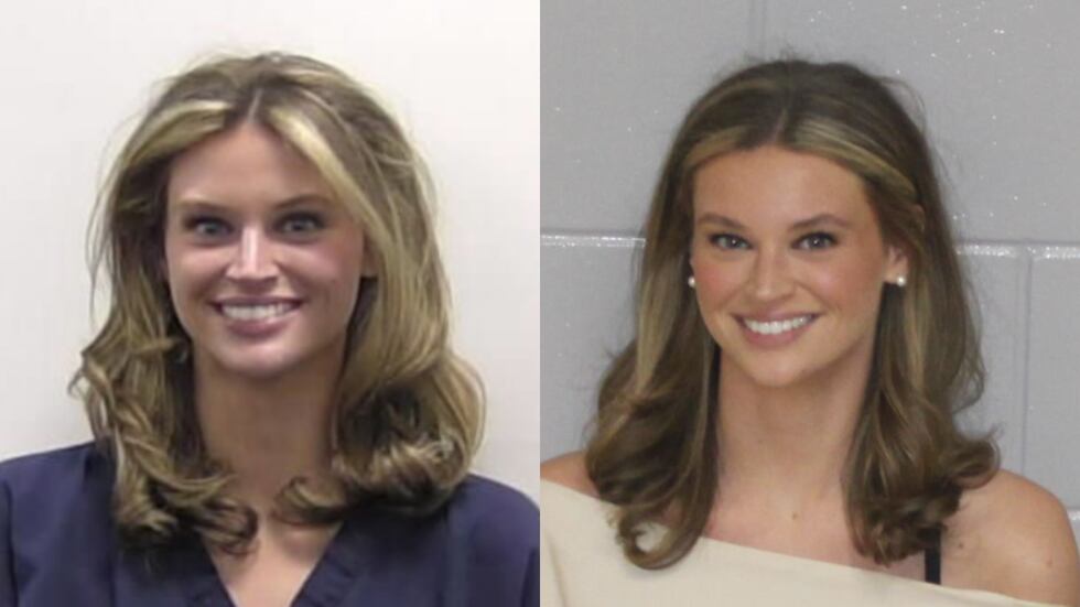 University of Georgia student Lily Stewart was arrested on March 23, left. On March 8, she was...