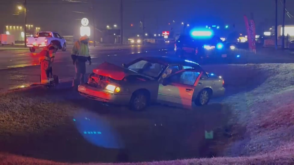 A two-vehicle wreck left both cars in separate ditches