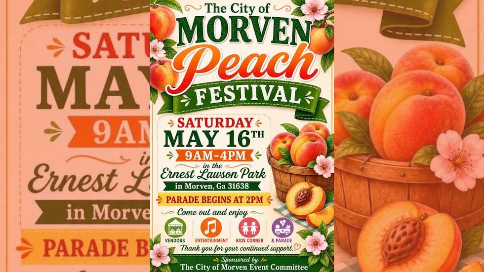 Saturday, May 16, the city of Morven will host the annual Peach Festival in the Ernest Lawson...
