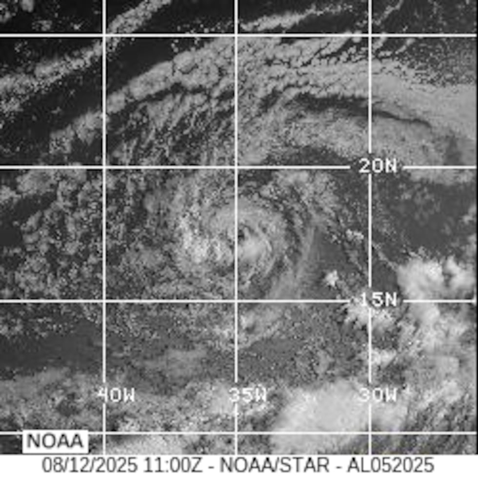 Tropical Storm Erin struggling to organize on Monday.