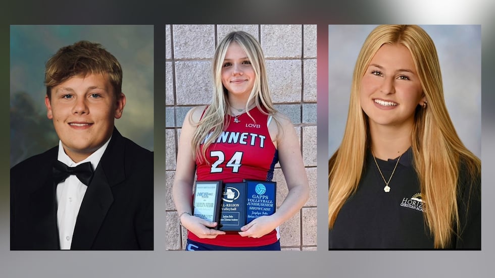 Jackson Mobley, Jaylyn Fehr and Charlotte Martin (left to right)