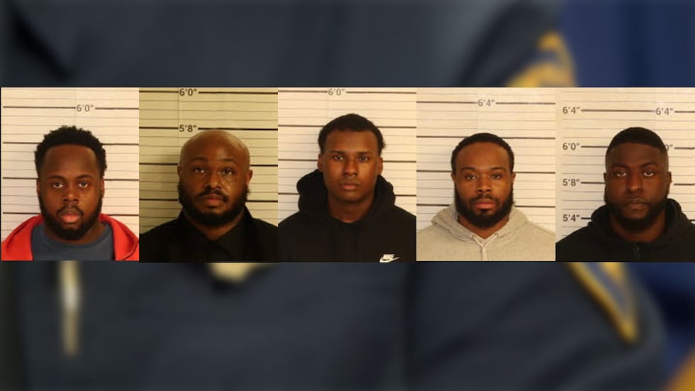 (L-R) Tadarrius Bean, Desmond Mills, Justin Smith, Demetrius Haley and Emmit Martin