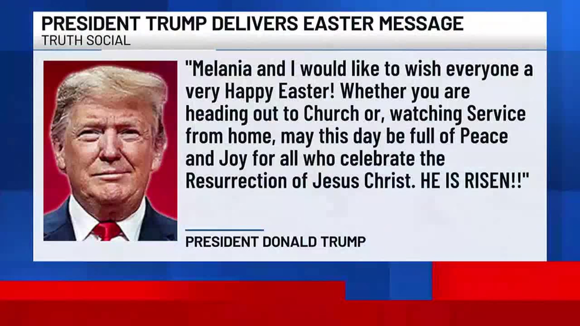 Donald Trump Truth Social post screenshot Easter