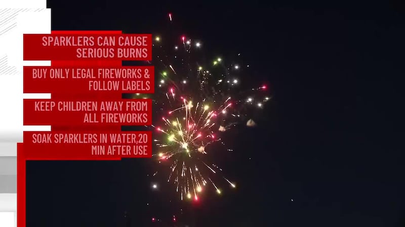Safety officials recommend that adults handle sparklers and keep children away from all...