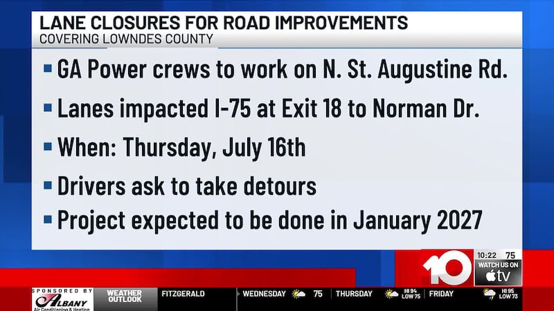 Single-lane closures begin Thursday as crews install new power poles along State Route 133