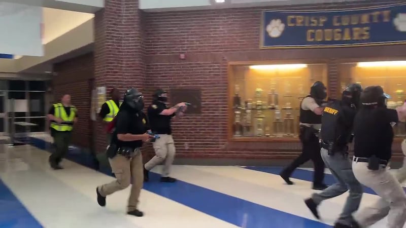 The training brings together different personnel to practice responding to an active shooter...