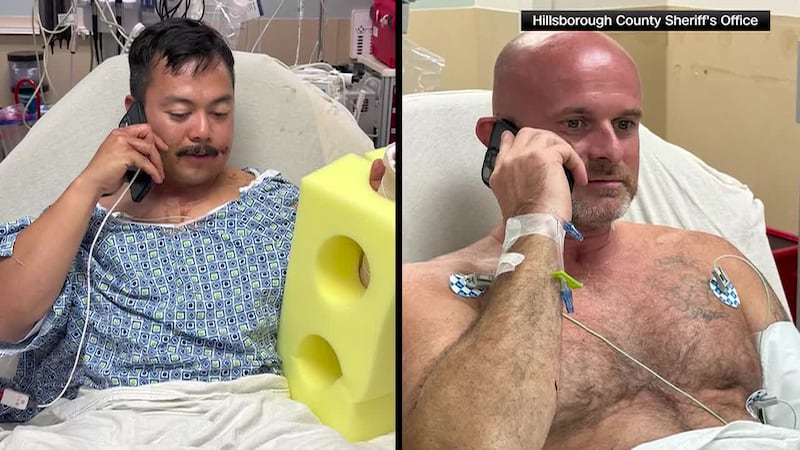 Two Florida were shot by a man who ambushed them after a hostage situation.