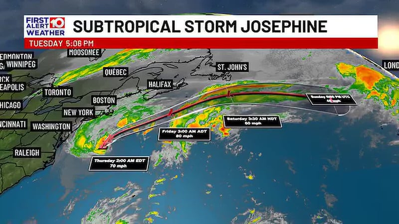 Subtropical Storm Josephine has formed off the east coast