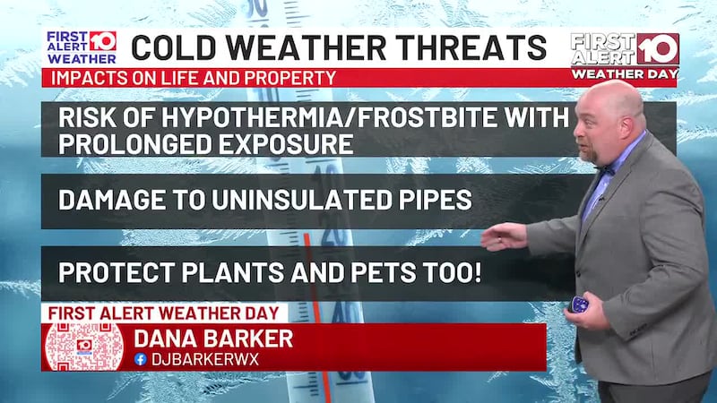 WALB has issued a First Alert Weather Day from Monday night through Tuesday morning.