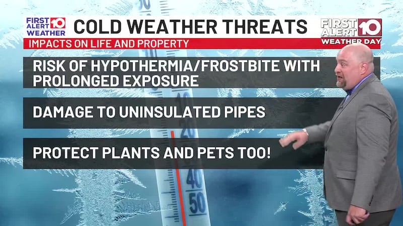 WALB has issued a First Alert Weather Day from Monday night through Tuesday morning.