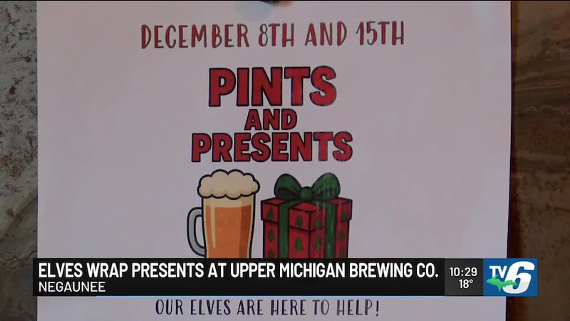 Elves visit Negaunee brewery to help wrap Christmas presents